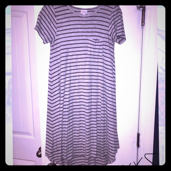 XXS Grey/Black ribbed Lularoe Carly - Picture 1 of 2